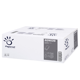 86818 Asciugamani piegati a V - 22 x 21 cm - 18 gr - goffrata onda - bianco - Papernet - conf. 266 pezzi