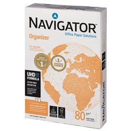 88501 Carta Organizer - 4 fori - A4 - 80 gr - Navigator - conf. 500 fogli