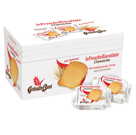 89686 Le Fresche Biscottate - GrissinBon - multipack da 48 monoporzioni (15 gr cad)