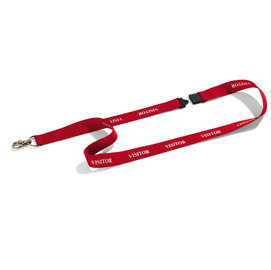 90054 Cordoncini portabadge stampa visitor - rosso - 44 cm - Durable - conf. 10 pezzi
