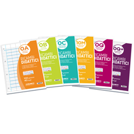 91404 Ricambi didattici forati - A4 - 40 fogli carta 100 gr - 10 mm - Blasetti