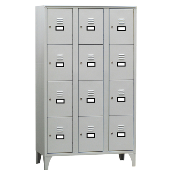 91666 Armadio casellario in metallo - a 12 vani - 105 x 50 x 180 cm - grigio - Fasma