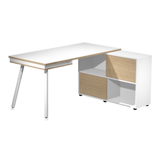 92394 Workstation Midi - gambe in metallo - 130 x 120 x H 81