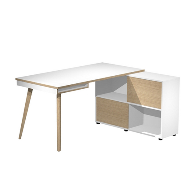 92397 Workstation Maxi - gambe in legno - 160 x 140 x H 81
