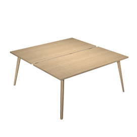 Scrivania Woody a 2 postazioni contrap. - 120 x 166 cm - rovere