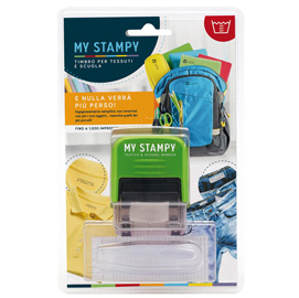 93496 Timbro per tessuti My Stampy - autocomponibile - autoinchiostrante - 14 x 38 mm - Colop
