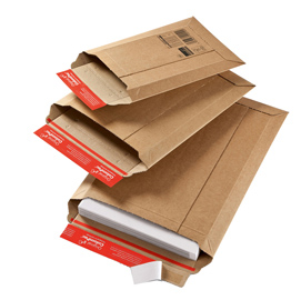 93676 Busta a sacco - in cartone - chiusura autoadesiva - 250 x 340 x 50 mm - avana - Colompac