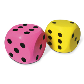 93897 Dado gigante - in spugna - 15 x 15 x 15 cm - CWR