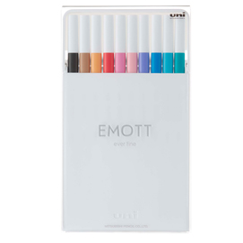 94324 Fineliner Emott - tratto 0.4 mm - colori assortiti soft pastel - Uni Mitsubishi - conf. 10 pezzi
