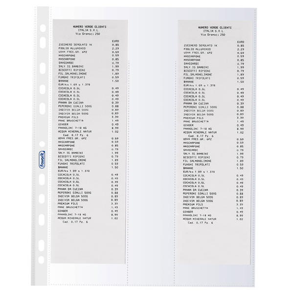 94527 Buste forate - per 4 scontrini fiscali - 25