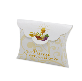 94696 Scatolina portaconfetti - Comunione - carta - 10 x 8 x 3 cm - Big Party - conf.25 pezzi