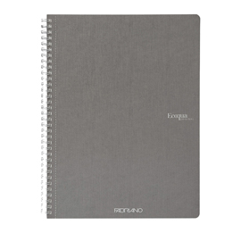 Maxiquaderno Ecoqua original - spiralato - A4 - 90gr - 5mm - 70 fogli - antracite - Fabriano