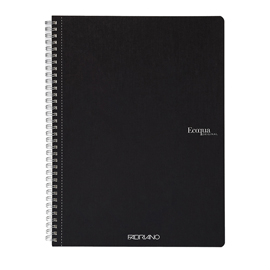 Maxiquaderno Ecoqua original - spiralato - A4 - 90 gr - 1 rigo - 70 fogli - nero - Fabriano