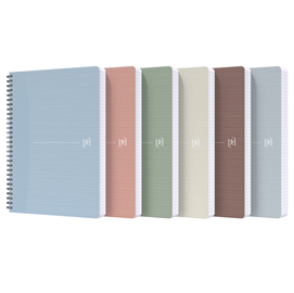 94883 Maxiquaderno spiralato Rec'up - A4 - 1 rigo - 180 fogli - 90 gr - colori assortiti - Oxford