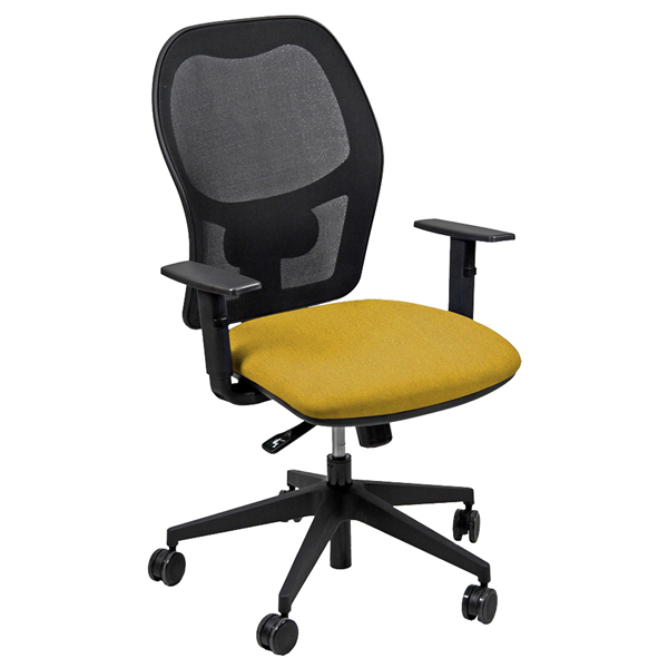 95885 Seduta operativa Hubble HUHU - tessuto Eco - braccioli regolabili - giallo - Unisit