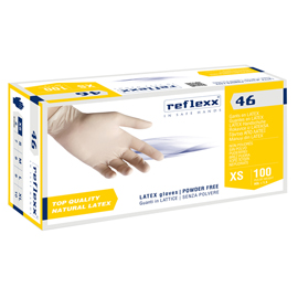 96923 Guanti in lattice R46 - s/polvere - tg XS - bianco - Reflexx - conf. 100 pezzi
