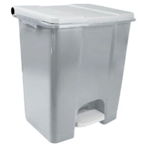 Contenitore mobile Ecoconti - a pedale - 60 L - plastica riciclata - grigio/bianco - Medial