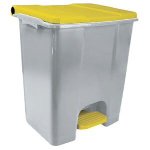 Contenitore mobile Ecoconti - a pedale - 60 L - plastica riciclata - grigio/giallo - Medial