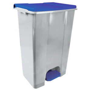 Contenitore mobile Ecoconti - a pedale - 80 L - plastica riciclata - grigio/blu - Medial