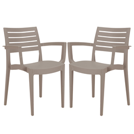 Sedia Firenze - con braccioli - 59 x 51 x 80 cm - polipropilene - juta - Grandsoleil - conf. 2 pezzi