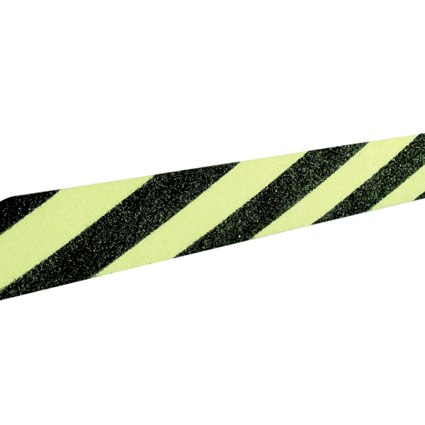98280 Striscia fotoluminescente antiscivolo - 5 x 80 cm - giallo/nero