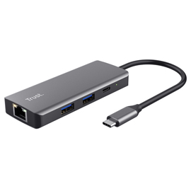 98770 Adattatore multiporta Dalyx - USB-C 6 in 1 - alluminio - argento - Trust