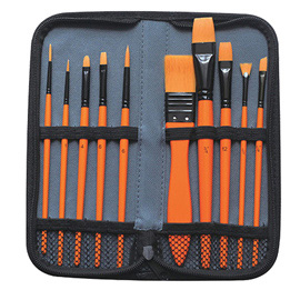 98880 Pennello in setola - per acrilico - DOM - astuccio 10 pennelli assortiti