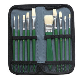 98881 Pennello in setola - per olio - DOM - astuccio 10 pennelli assortiti