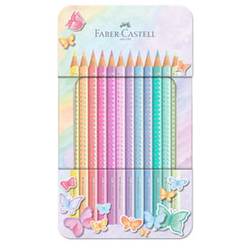 98888 Astuccio matite colorate Sparkle Pastel - colori assortiti - Faber-Castell - conf. 12 pezzi