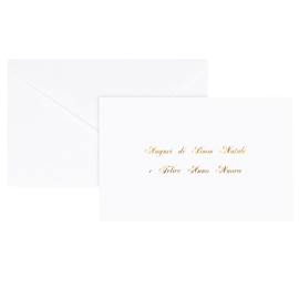 Biglietto natale con busta - 9 x 14 cm - stampa oro - bianco - Rex Sadoch