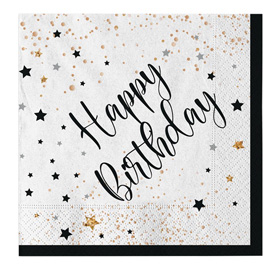 99170 Tovagliolo Happy Birthday - 33 x 33 cm - carta - Big Party - conf. 20 pezzi