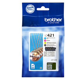 Brother - Kit Cartucce - Nero/ Ciano/Magenta/Giallo - LC421VAL - 200 pag