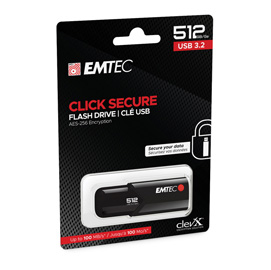 EMTD512GB123 Emtec - Memoria USB B120 Click&Secure - ECMMD512GB123 - 512 GB