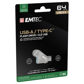 EMTMD64GD283 Emtec - Memoria Dual USB3.2 to Type-C - 64GB - ECMMD64GD283