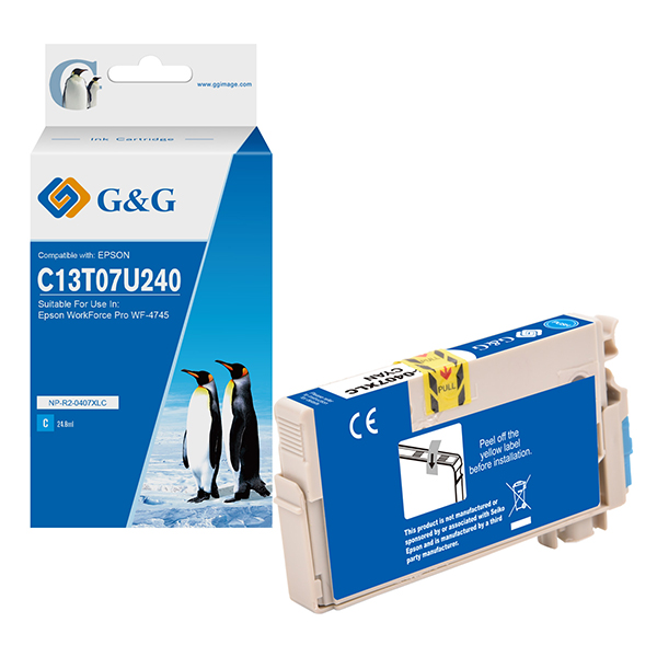GGNINKE407XLC G&G - Cartuccia ink Compatibile per Epson WorkForce Pro WF-4745 - Ciano