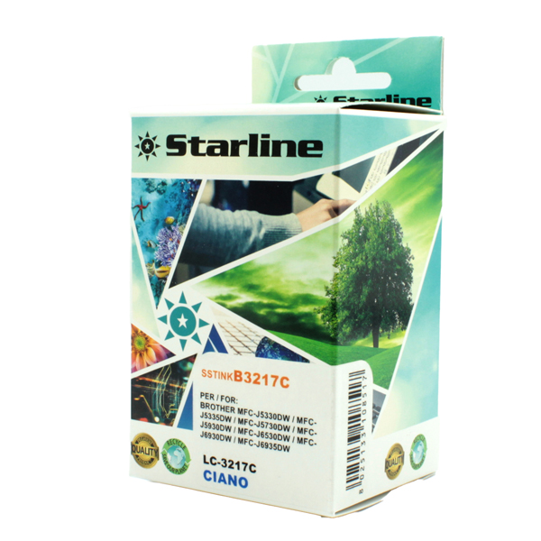 SSTINKB3217C Starline - Cartuccia ink - per Brother - Ciano - LC3217C - 9ml