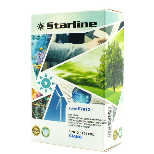 SSTINKE7012 Starline - Cartuccia ink - per Epson - Ciano - C13T70124010 - T7012 - 35ml