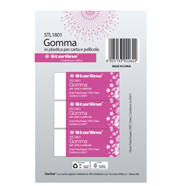 STL1801 Gomma per carta e pellicola - 60x24x14mm - bianco - Starline - conf. 3 pezzi