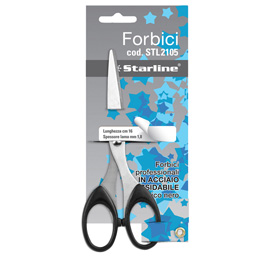 STL2105 Forbici - 16 cm - lama in acciaio - impugnatura in ABS - nero - Starline