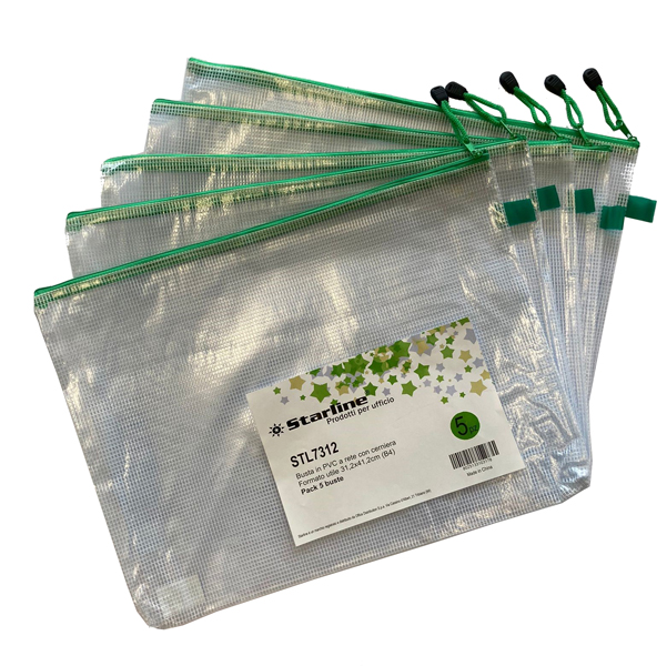 STL7312 Busta a rete con cerniera verde - PVC - 31