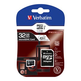 44023 SDHC Card 32GB Class 6 ol Verbatim - Micro SDHC Classe 10 fino a 45mb/sec - 44083 - 32GB