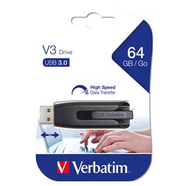44023 SDHC Card 32GB Class 6 ol Verbatim - Usb 3.0 Superspeed Store'N'Go V3 Drive - Nero - 49174 - 64GB