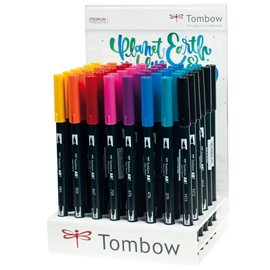 Pennarelli Tombow ABT Dual Brush - 8 colori assortiti - Koh.I.Noor - expo 48 pezzi
