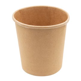 100115 Bowl per zuppe monouso - 480 ml - cartoncino - avana - Signor Bio - conf. 25 pezzi