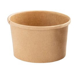100118 Bowl per zuppe monouso - 250 ml - cartoncino - avana - Signor Bio - conf. 25 pezzi