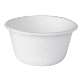 100121 Coppetta porta salse monouso in canna da zucchero - 60 ml - bianco - Signor Bio - conf. 100 pezzi