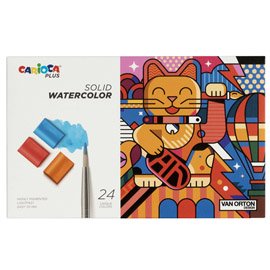 100229 Pastiglia acquerello - ø 18 mm x 10 mm - colori assortiti - Carioca Plus - conf. 24 pezzi