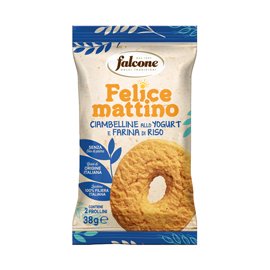 100329 Biscotti ciambellina - allo yogurt e farina di riso - monoporzione da 38 gr - Falcone