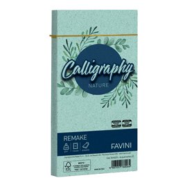 100421 Busta Calligraphy Remake - 110 x 220 mm - 120 gr - acquamarina - Favini - conf. 25 pezzi