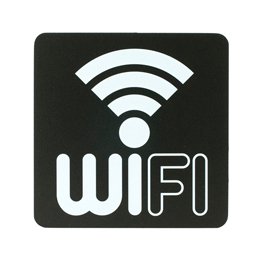 100490 Pittogramma adesivo - Wifi - 16 x 16 cm - PVC - nero/bianco - Stilcasa